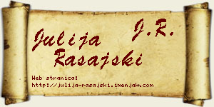 Julija Rašajski vizit kartica